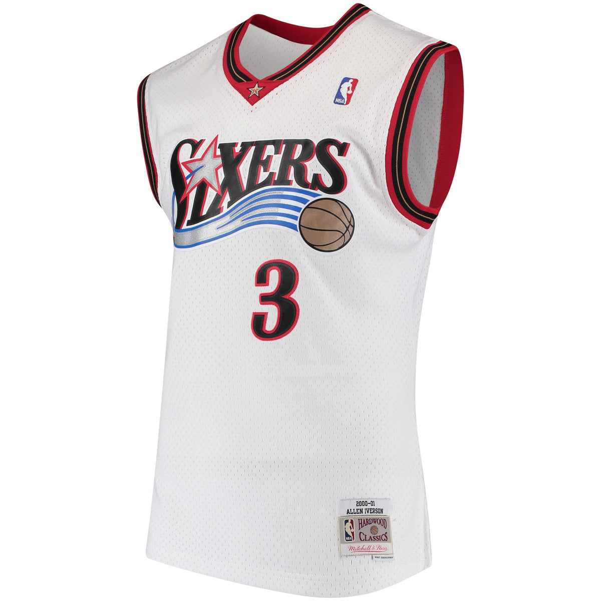 Men’s Allen Iverson Philadelphia 76ers 2000-2001 Swingman White Replica Jersey By Mitchell & Ness