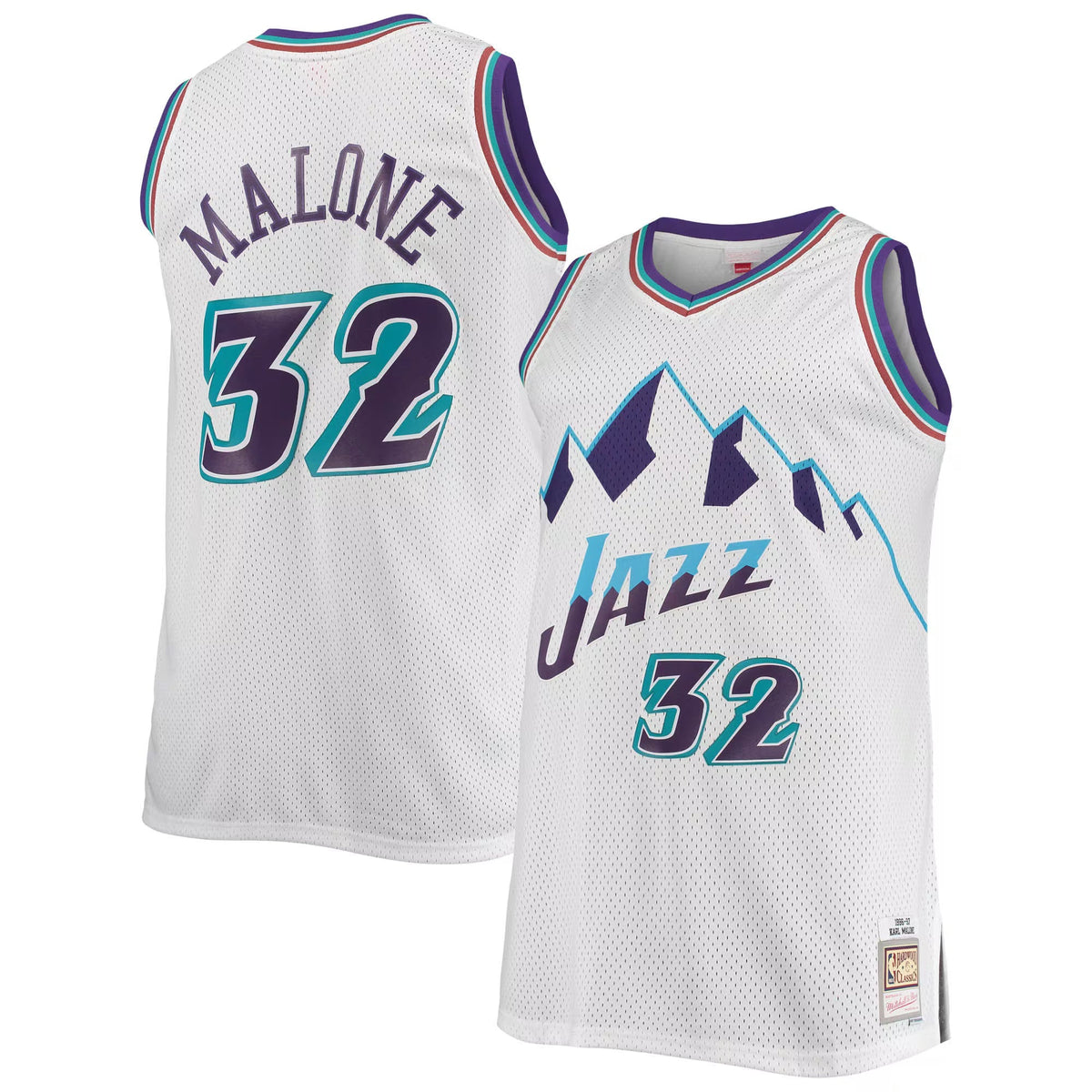 Karl Malone Utah Jazz 1996/97 Hardwood Classics Jersey - White