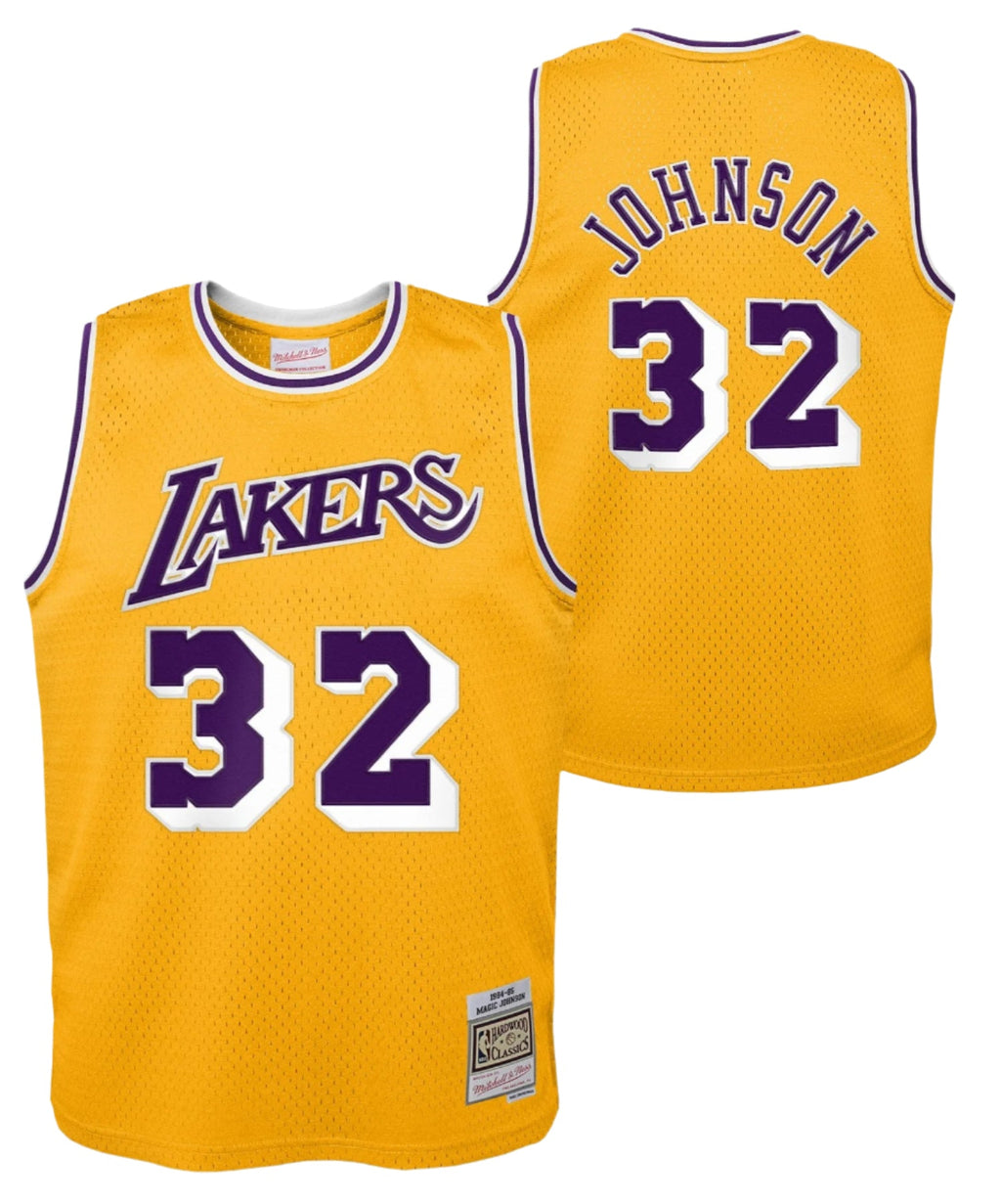 Youth Los Angeles Lakers Magic Johnson Mitchell & Ness Gold 1984-85 Hardwood Classics Swingman Jersey