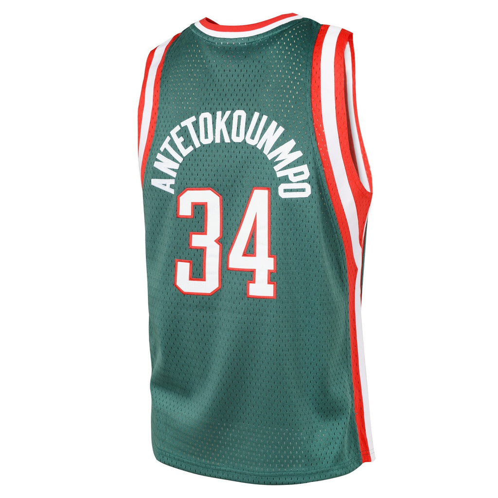 Youth Milwaukee Bucks Giannis Antetokounmpo Mitchell & Ness Kelly Green Hardwood Classics Swingman Jersey