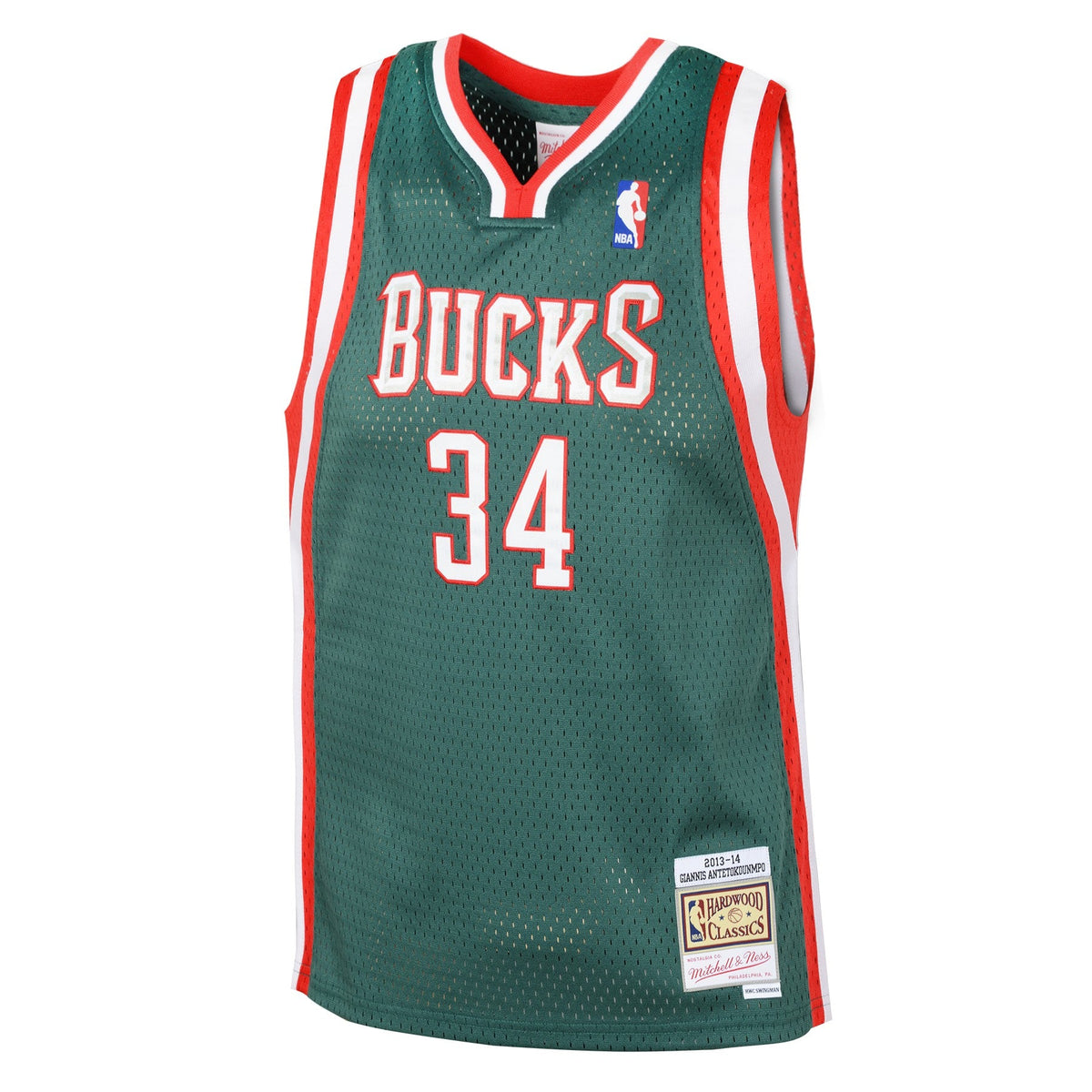 Youth Milwaukee Bucks Giannis Antetokounmpo Mitchell & Ness Kelly Green Hardwood Classics Swingman Jersey