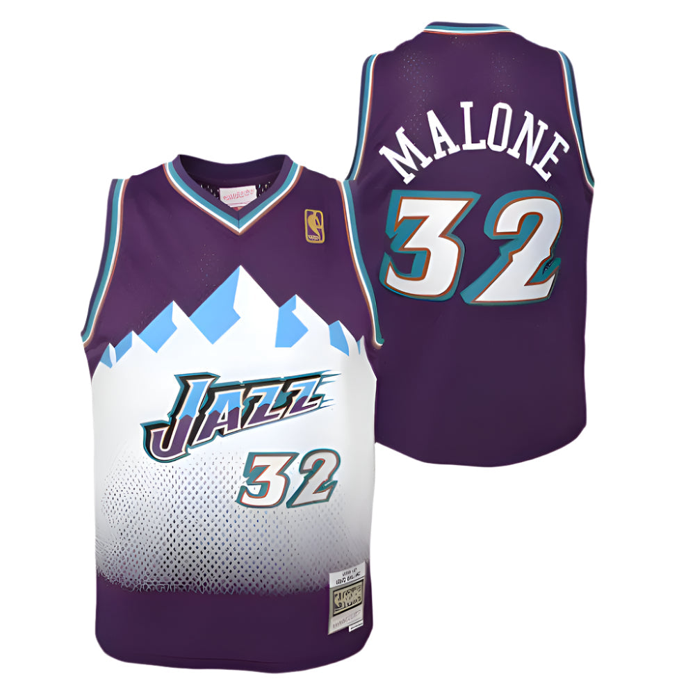 Youth Utah Jazz Karl Malone Mitchell & Ness Purple 1996-97 Hardwood Classics Swingman Jersey