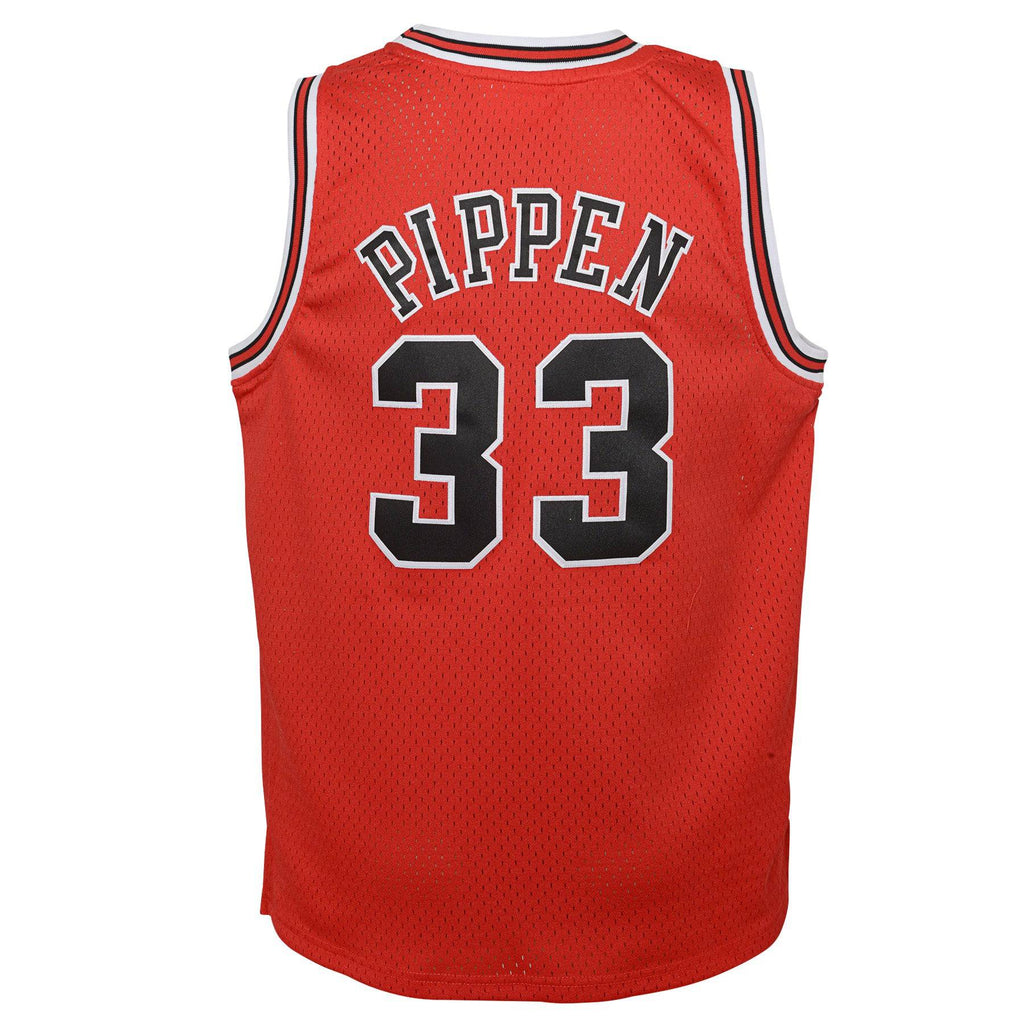 Youth Chicago Bulls Scottie Pippen Mitchell & Ness Red Hardwood Classics Swingman Jersey
