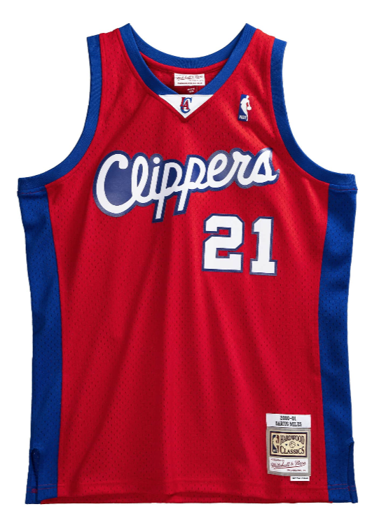 Men’s Darius Miles Los Angeles Clippers 2000-2001 Red Swingman Replica Jersey By Mitchell & Ness