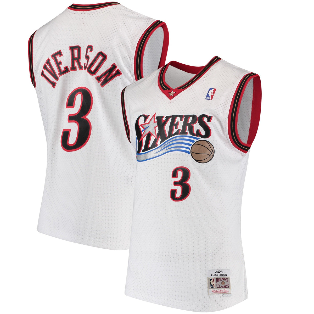 Men’s Allen Iverson Philadelphia 76ers 2000-2001 Swingman White Replica Jersey By Mitchell & Ness