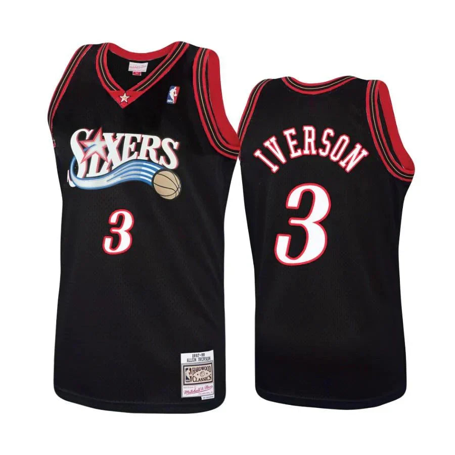Allen Iverson Philadelphia 76ers Mitchell & Ness Hardwood Classics 1997/98 Jersey - Black