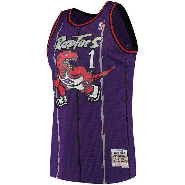 Men's Mitchell & Ness Tracy McGrady Toronto Raptors Purple 1998-99 Hardwood Classics Swingman Jersey
