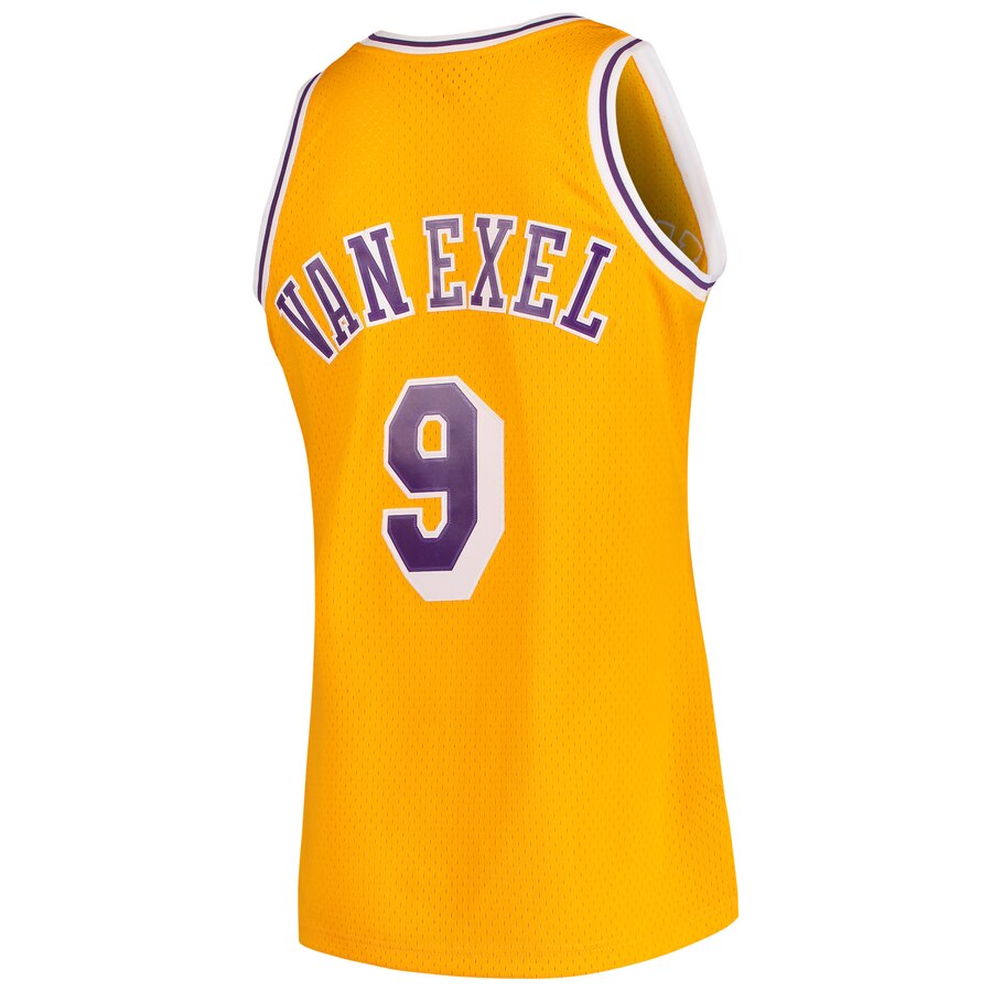 Men's Mitchell & Ness Nick Van Exel Los Angeles Lakers Gold 1996-97 Hardwood Classics Swingman Jersey