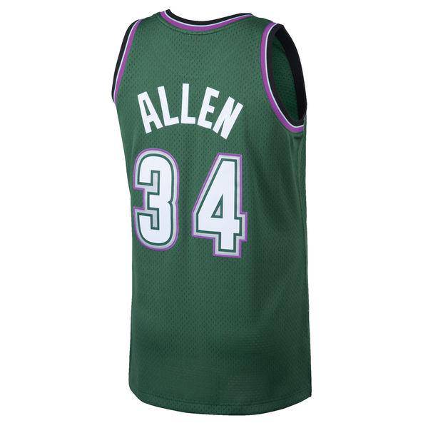 Men's Milwaukee Bucks Ray Allen Mitchell & Ness Kelly Green 1996-97 Hardwood Classics Swingman Jersey