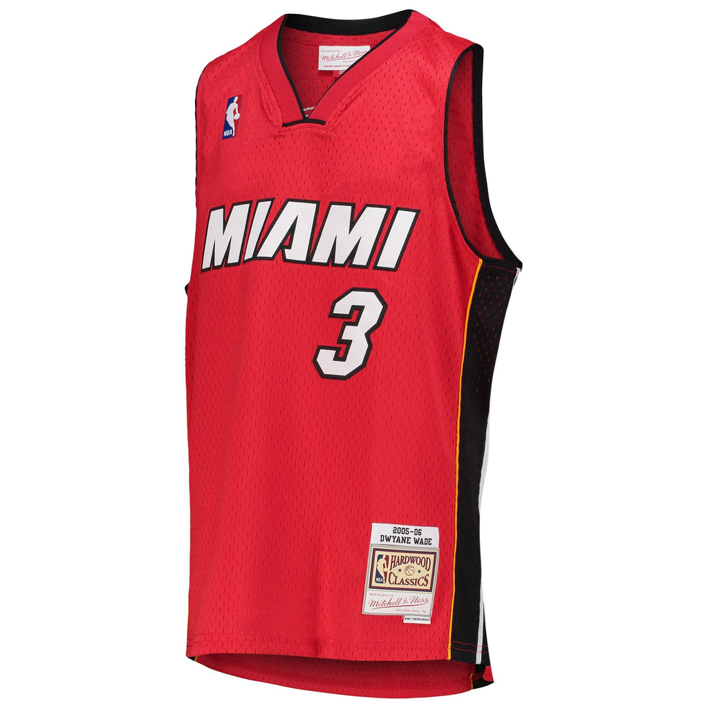 Youth Miami Heat Dwyane Wade Mitchell & Ness Red 2005-06 Hardwood Classics Jersey