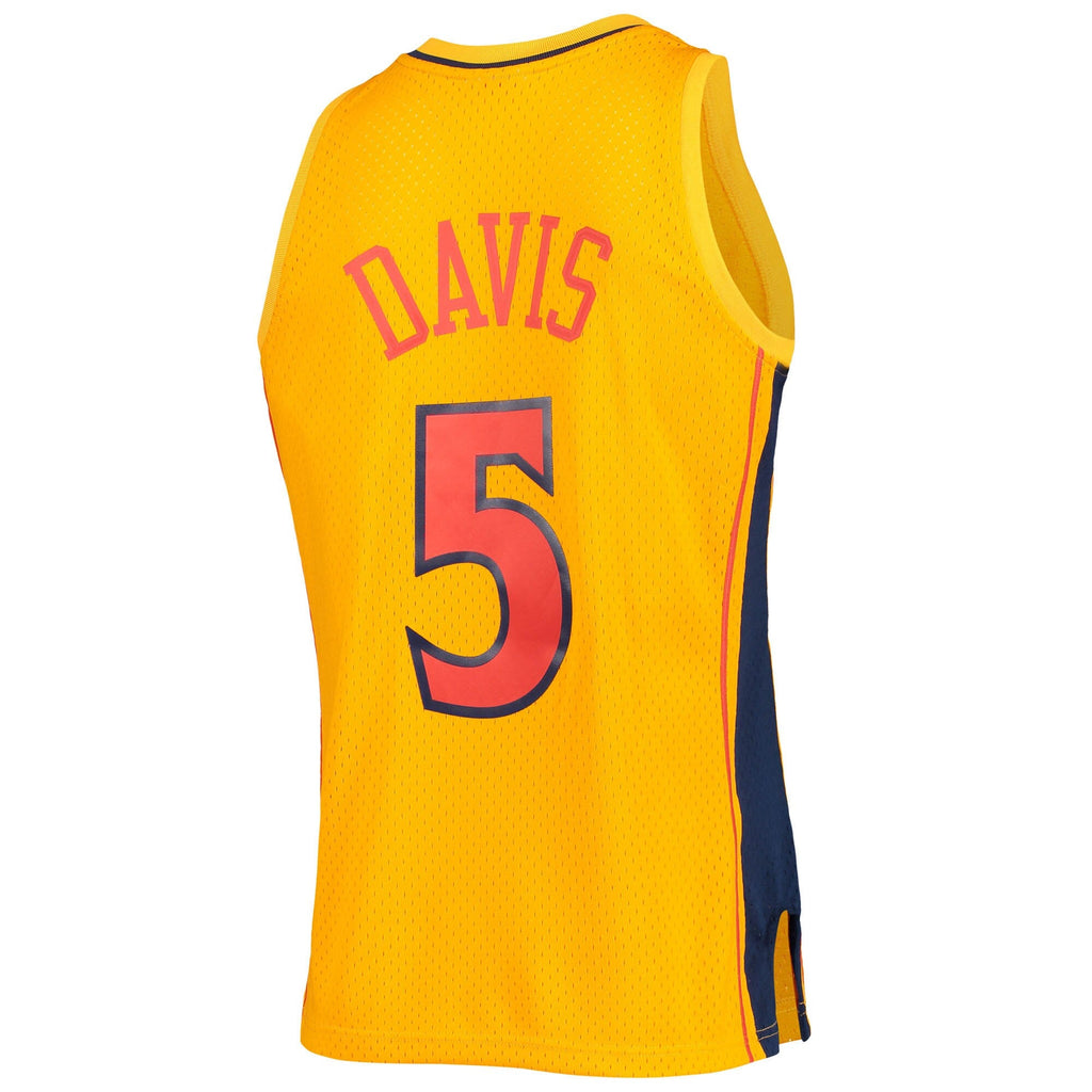 Men's Golden State Warriors Baron Davis Mitchell & Ness Gold Hardwood Classics Reload 2.0 Swingman Jersey