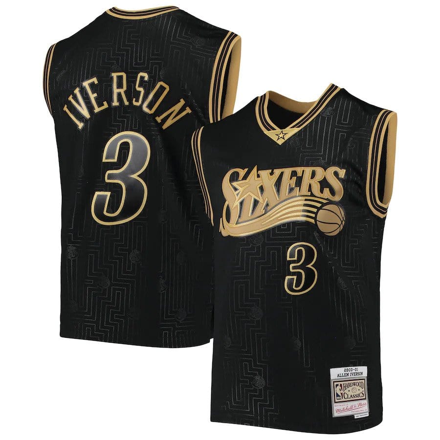 Allen Iverson Philadelphia 76ers 2000/01 Hardwood Classics Jersey - Black